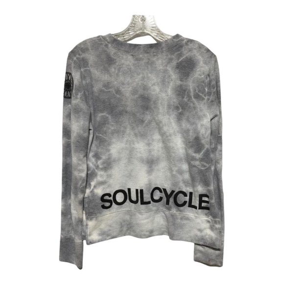 Soulcycle Small Grey Tie Dye Detail Long Sleeve Crew Neck Graphic Sweatshirt - Picture 3 of 6